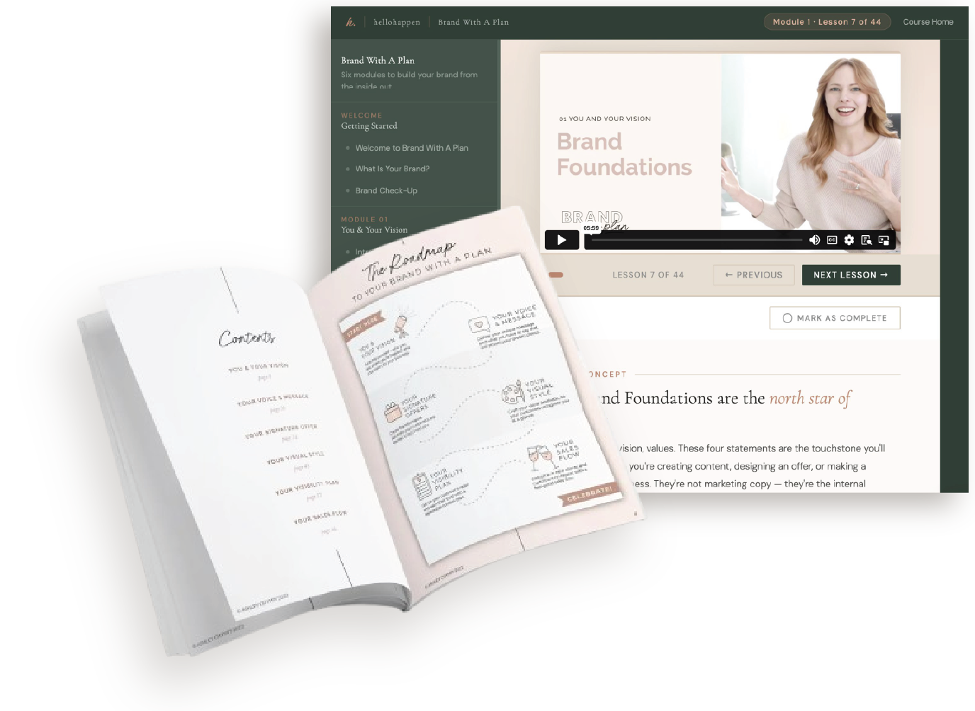 Course lessons and workbook